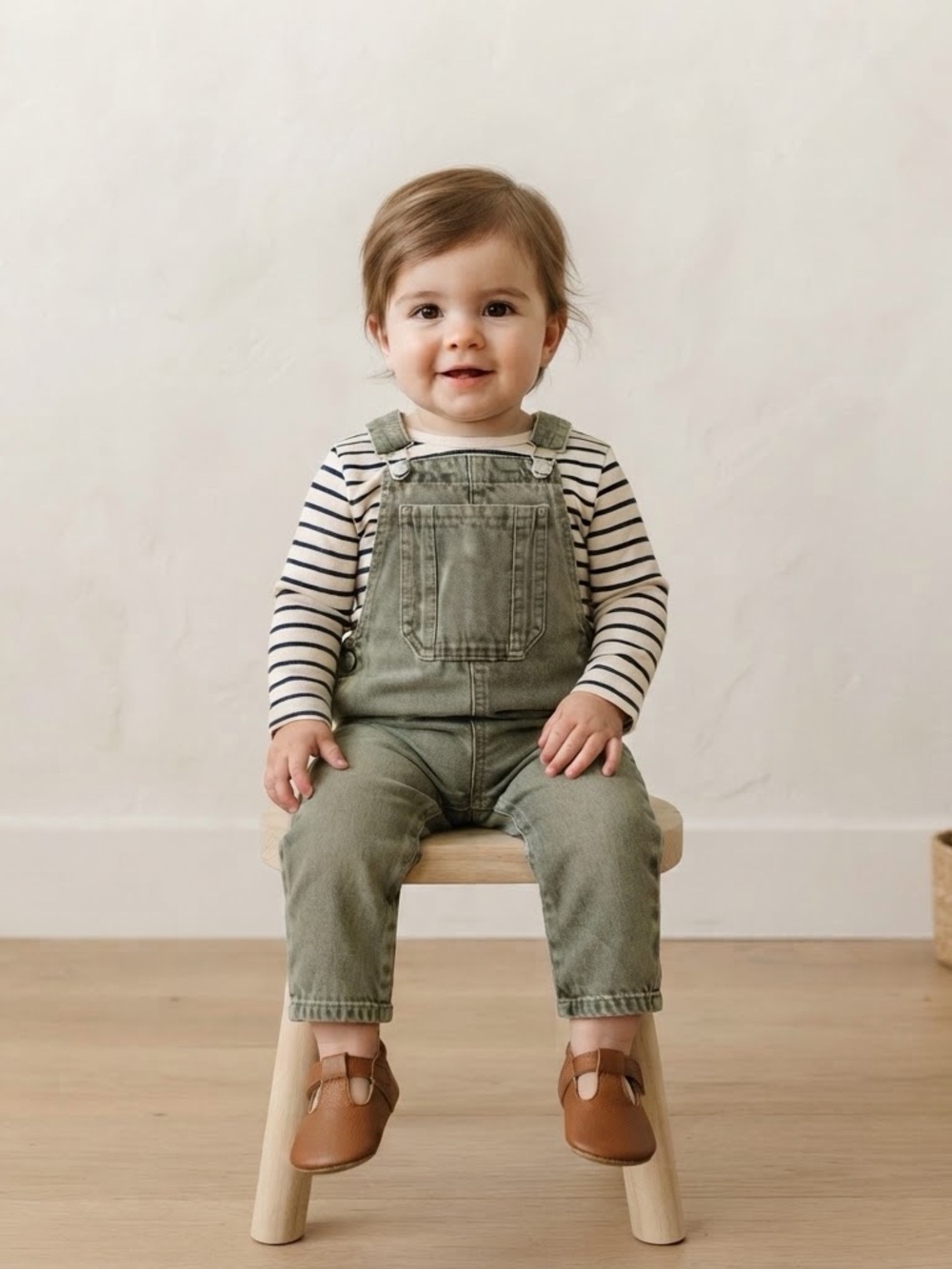 Zara Dusty Sage Green Cotton Overalls,